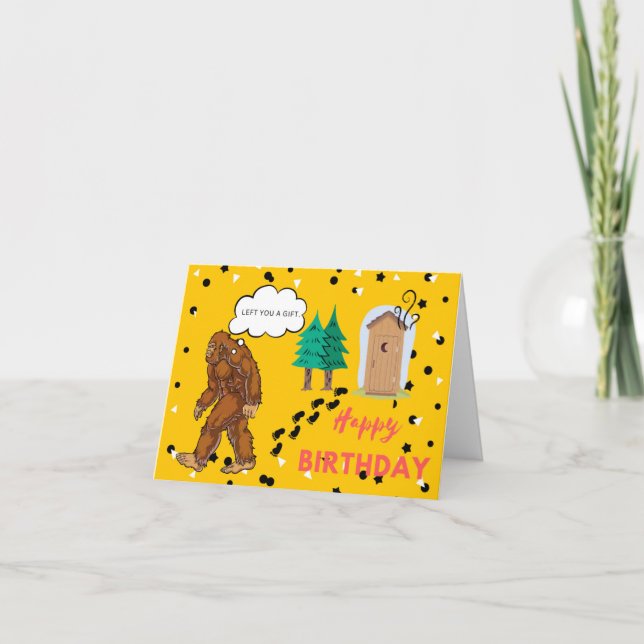 Bigfoot Anniversaire Silly Funny Carte de pliage (Devant)