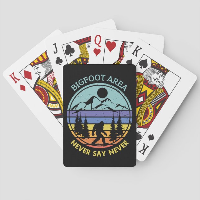 Bigfoot Area retro style Playing Cards (Back)