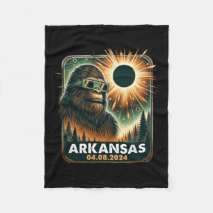 Bigfoot Arkansas Total Solar Eclipse 2024 Wearing Fleece Blanket