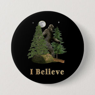 Bigfoot art 3 inch round button