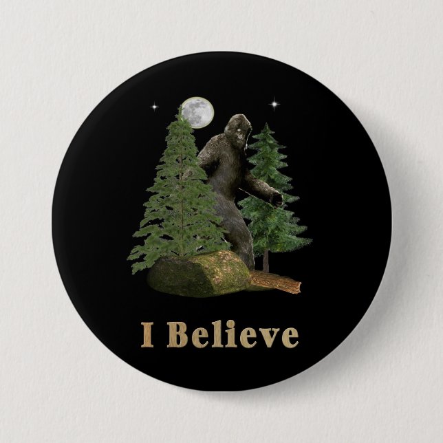 Bigfoot art 3 inch round button (Front)