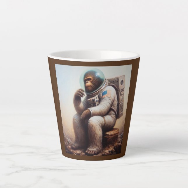 Bigfoot Astronaut Latte Mug (Front)