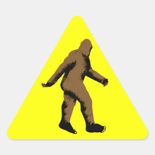 Bigfoot  Attention Triangle Sticker