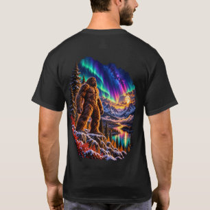 Bigfoot Aurora Wilderness Art T-Shirt