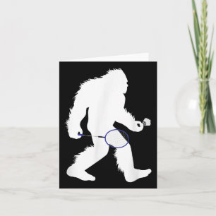 Bigfoot Badminton Player Sasquatch Shuttle  Card