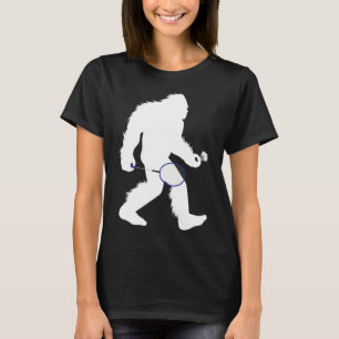 Bigfoot Badminton Player Sasquatch Shuttle T-Shirt
