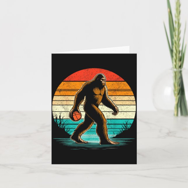 Bigfoot Basball Player Sasquatch Playing Basball Card (Front)