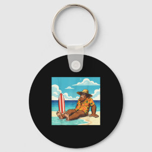 Bigfoot beach surfboard keychain