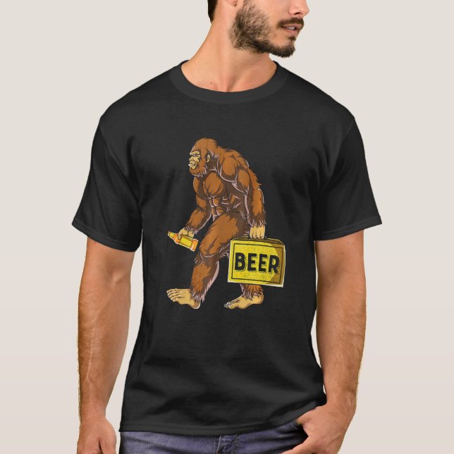 Bigfoot Beer Bottle Funny Sasquatch T-Shirt (Front)