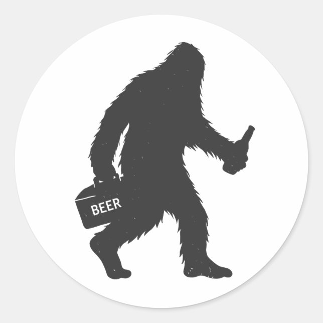 Bigfoot beer silhouette classic round sticker (Front)