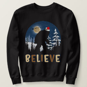 Bigfoot Believe In Christmas Funny Sasquatch Xmas Sweatshirt