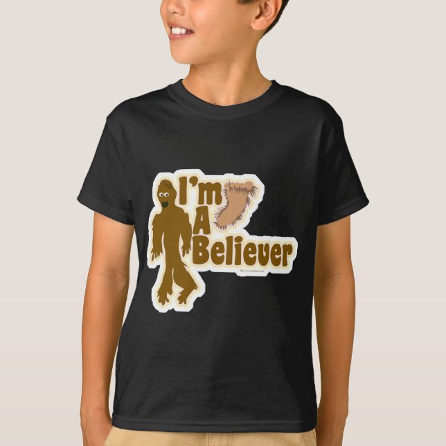 Bigfoot Believer Funny Sasquatch Logo T-Shirt (Front)