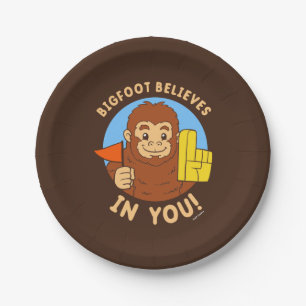 Bigfoot Believes In You Paper Plate