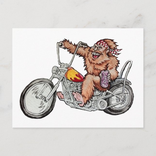Bigfoot Biker Postcard (Front)