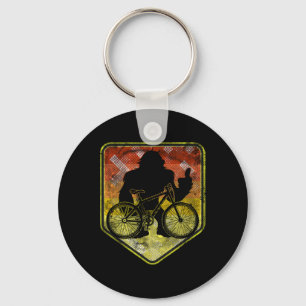 Bigfoot Biking Mountain Bike Mtb Funny Biker Sasqu Keychain