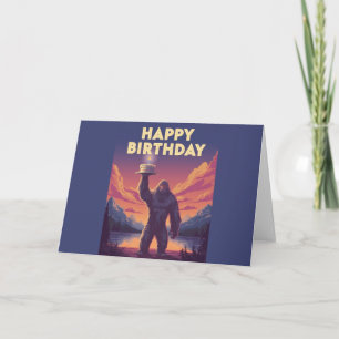 BigFoot Birthday Cryptozoology Art Weird Funny Invitation