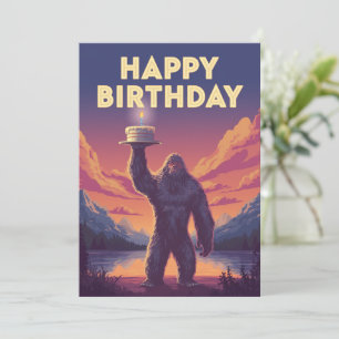 BigFoot Birthday Cryptozoology Art Weird Funny  Invitation