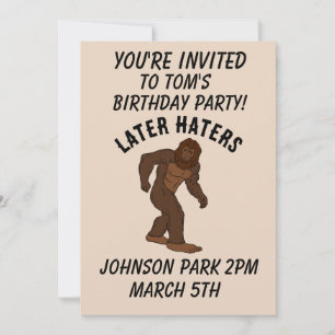 BIGFOOT BIRTHDAY PARTY CUSTOM INVITATIONS