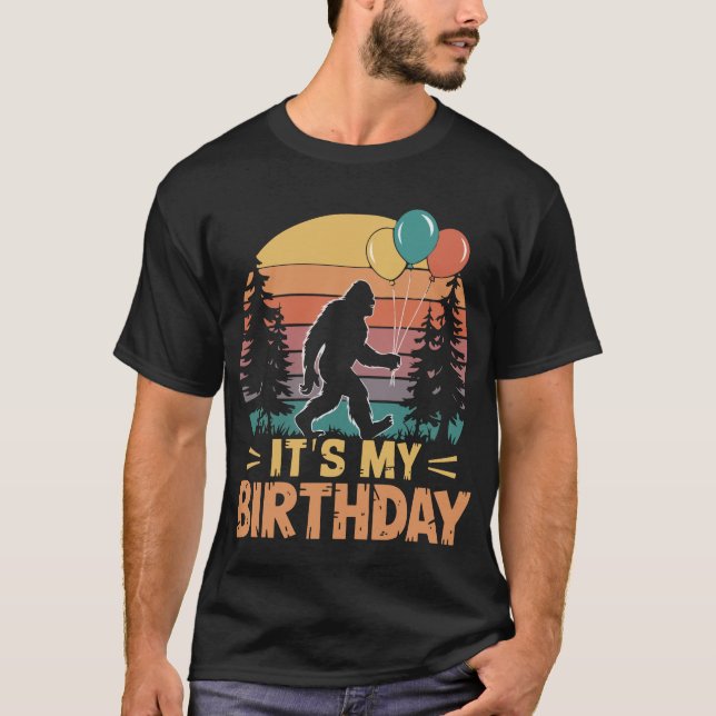 Bigfoot Birthday Party Present Sasquatch Sunset  T-Shirt (Front)