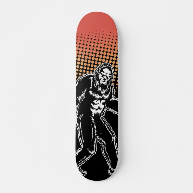 Bigfoot Black Red Sasquatch Creature Silhouette Skateboard (Front)