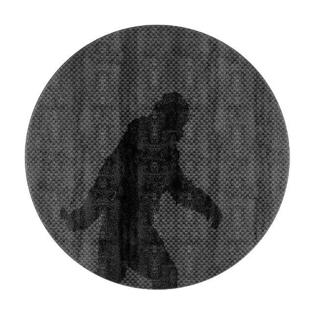 Bigfoot Black Silhouette Carbon Fibre Style Cutting Board (Front)