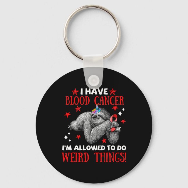 bigfoot blood cancer awareness apparel i allow to  keychain (Front)