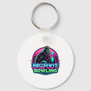 Bigfoot Bowling Funny Sasquatch Bowler Alley Pin G Keychain