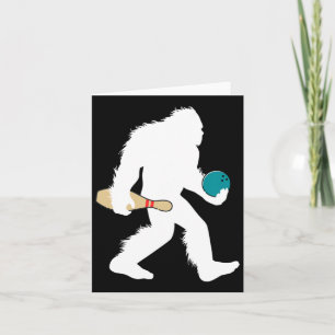 Bigfoot Bowling Funny Sport Lane Sasquatch Bowler  Card