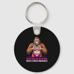 Bigfoot breast cancer awareness month sasquatch keychain