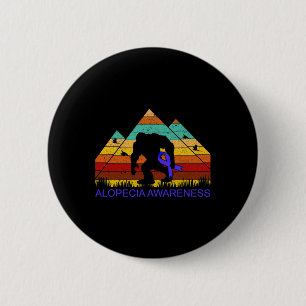 Bigfoot bring ALOPECIA AWARENESS ribbon Fun  2 Inch Round Button