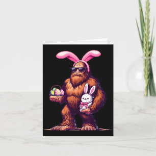 Bigfoot Bunny Easter Day Sasquatch Boys Men Funny Card
