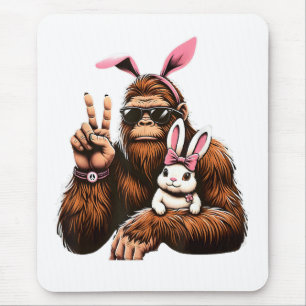 Bigfoot Bunny Funny Easter Day Sasquatch Mouse Pad