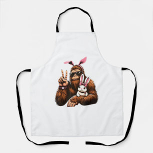 Bigfoot Bunny Funny Easter Day Sasquatch T-Shirt Apron