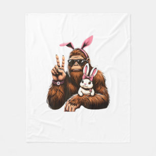 Bigfoot Bunny Funny Easter Day Sasquatch T-Shirt Fleece Blanket