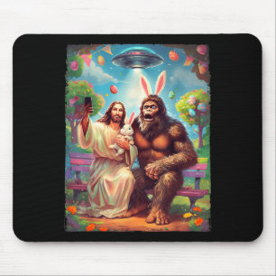 Bigfoot bunny funny easter jesus sasquatch selfie  mouse pad