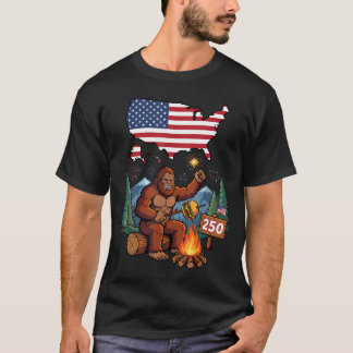 Bigfoot Campfire Usa 1776 2026 Patriotic T-Shirt