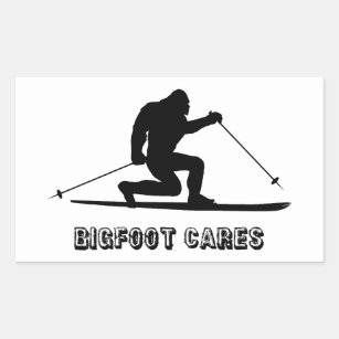 Bigfoot Cares Telemark Skiing Sticker