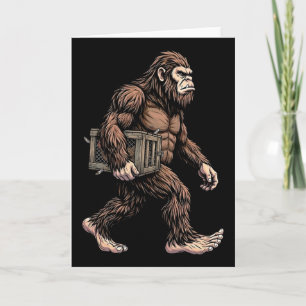 Bigfoot Carrying Chicken Crate Sasquatch Farm Humo Card