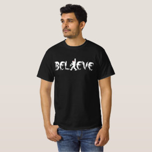 Bigfoot Carrying Christmas Tree Merry Christmas  T-Shirt