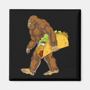 Bigfoot Carrying Taco Funny Cinco De Mayo Boys Men Magnet