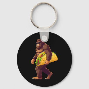 Bigfoot Carrying Taco Funny Taco Lover Boys Men Sa Keychain
