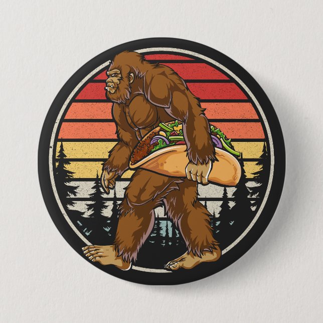 Bigfoot Carrying Taco Round 3 Inch Round Button (Front)