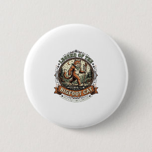 Bigfoot Cat Bigfoot Sasquatch Cat Vintage Vector A 2 Inch Round Button