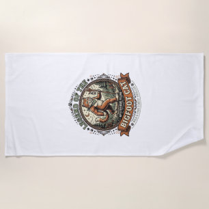 Bigfoot Cat Bigfoot Sasquatch Cat Vintage Vector A Beach Towel