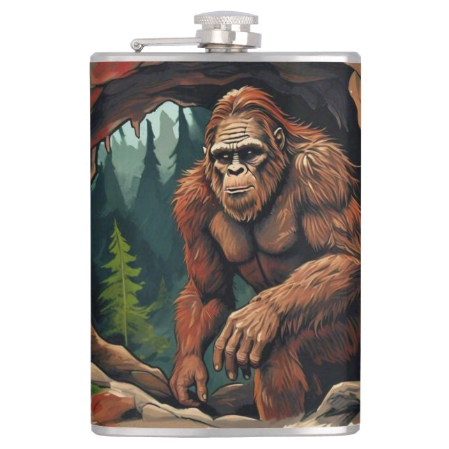 Bigfoot Cave Hip Flask (Front)
