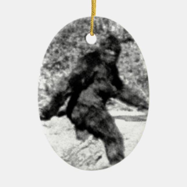 Bigfoot Ceramic Ornament (Front)