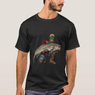 Bigfoot Channel Catfish Fishing Trophy Funny Sasqu T-Shirt