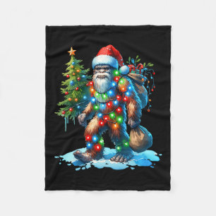 Bigfoot Christmas Christmas Tree Xmas Sasquatch Fleece Blanket
