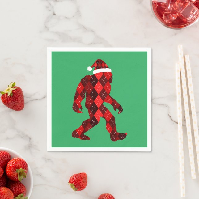 Bigfoot Christmas - Funny Christmas  Napkin (Insitu)