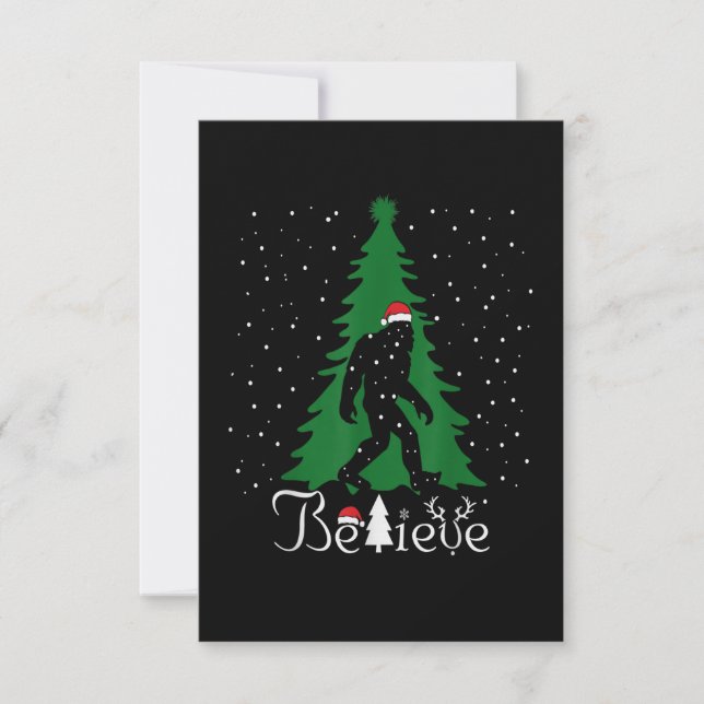 Bigfoot Christmas Gifts For Men Boys Girls Funny C Thank You Card (Front)
